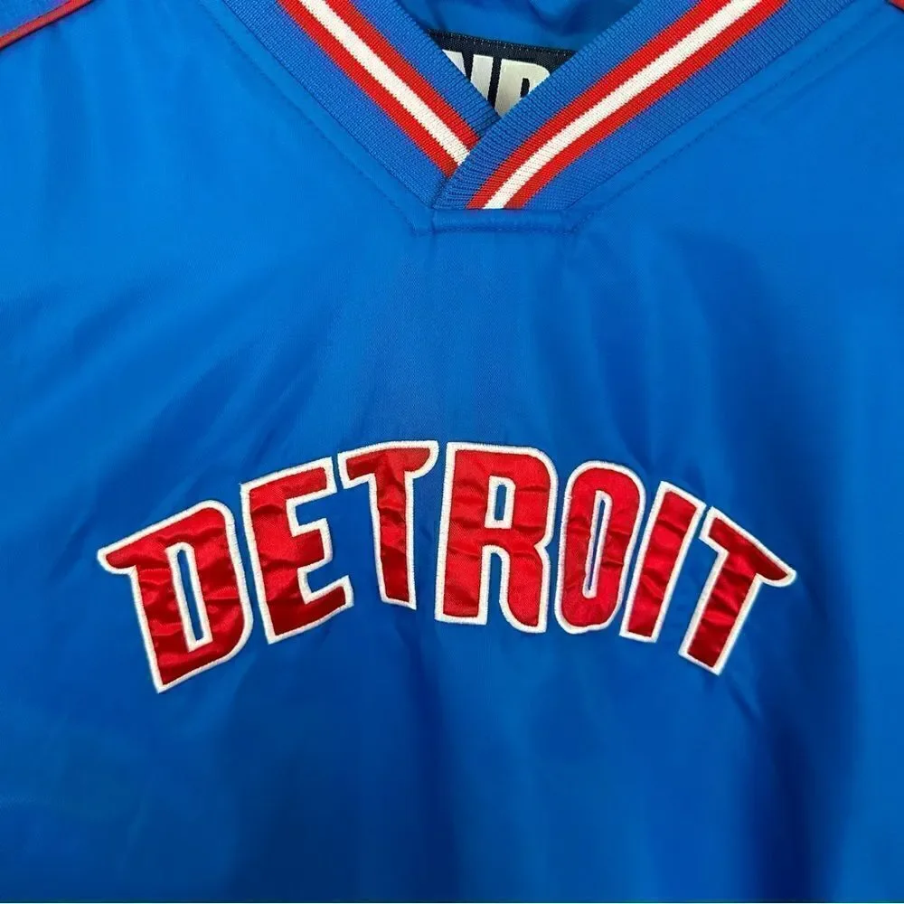 G-III NBA Men’s Detroit Pistons Blue Nylon Red Chalk Line 90s Windbreaker